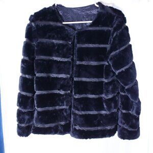 Vintage Black Faux Fur Jacket J Francis